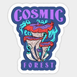 Cosmic Forest Trippy Mushrooms Shrooms Psychedelic Sticker